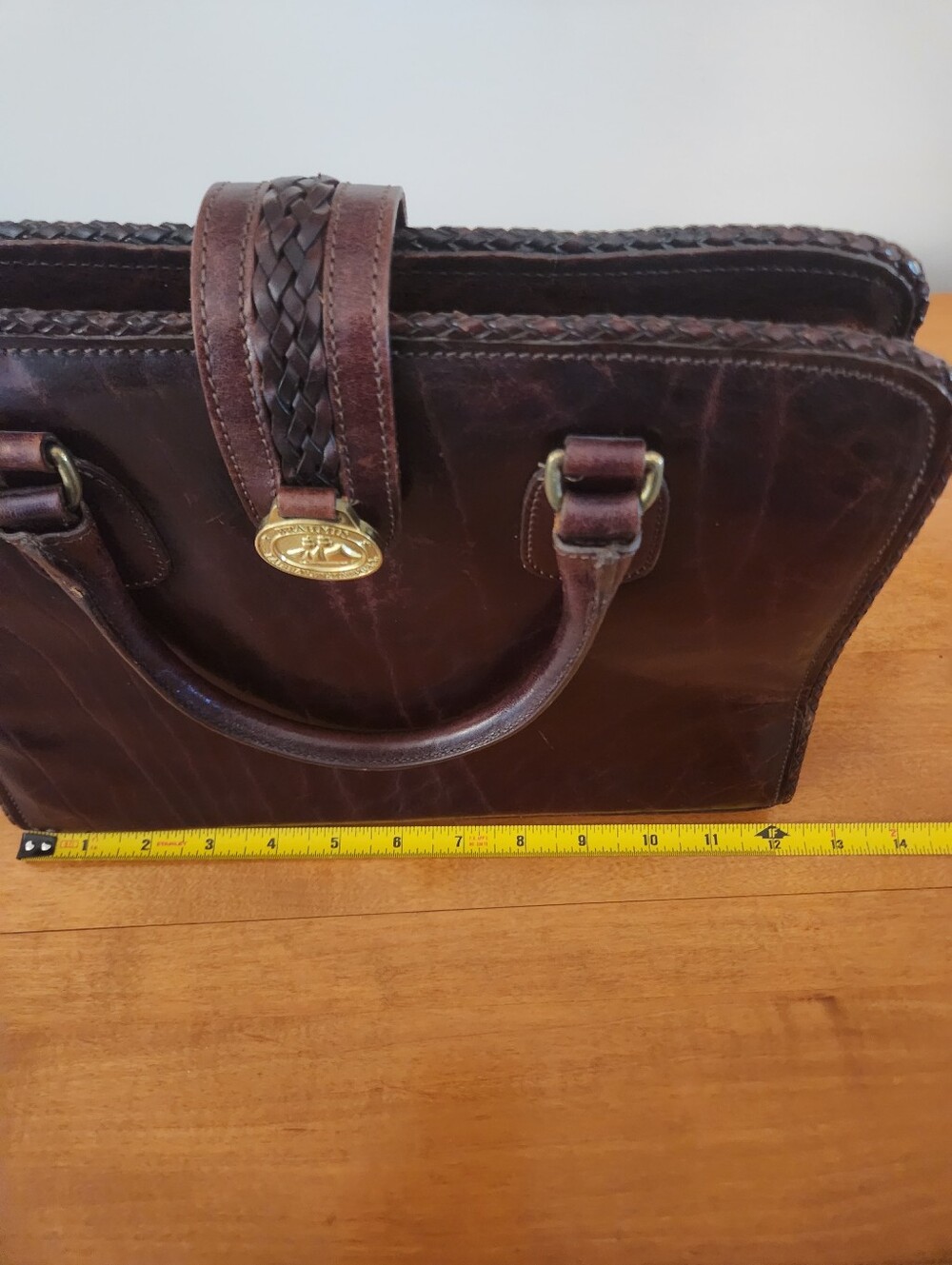 Vintage Brahmin Brown Leather Handbag - Picture 6 of 10